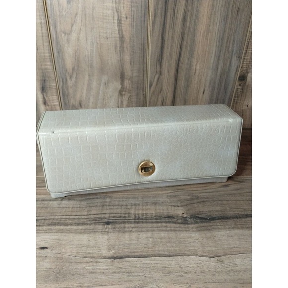 Vintage Rare Alexandra de Markoff Tan Crocodile Look Makeup Travel Case - Picture 1 of 7